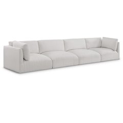 Ease Cream Polyester Fabric Modular Sofa