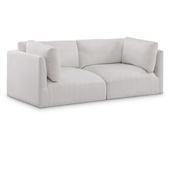 Ease Cream Polyester Fabric Modular Sofa