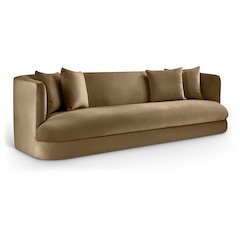 Alder Beige Velvet Sofa