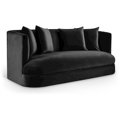Alder Black Velvet Loveseat