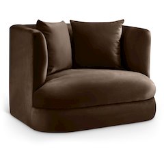 Alder Brown Velvet Chair