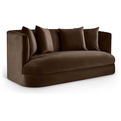 Alder Brown Velvet Loveseat