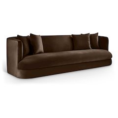Alder Brown Velvet Sofa