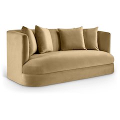 Alder Camel Velvet Loveseat