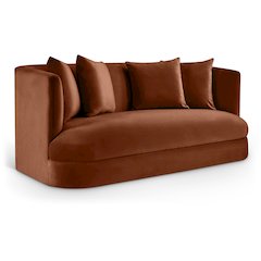 Alder Cognac Velvet Loveseat