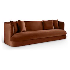 Alder Cognac Velvet Sofa