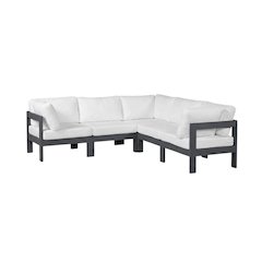 White Fabric Outdoor Patio Modular Sectional For Contemporary Lounge Comfort