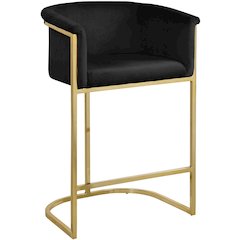 Donatella Black Velvet Stool