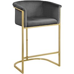 Donatella Grey Velvet Stool