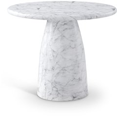 Cosenza White 36" Marble Finish Concrete Dining Table