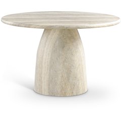 Cosenza Travertine 48.5" Travertine Finish Concrete Dining Table