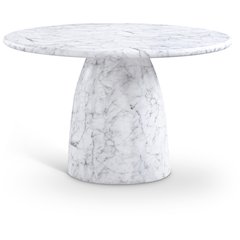 Cosenza White 48.5" Marble Finish Concrete Dining Table