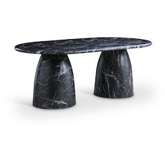 Cosenza Black 78" Marble Finish Concrete Dining Table