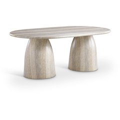 Cosenza Travertine 78" Travertine Finish Concrete Dining Table