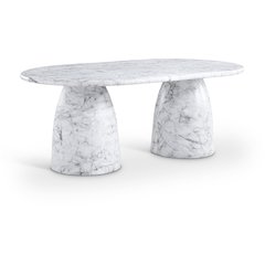Cosenza White 78" Marble Finish Concrete Dining Table