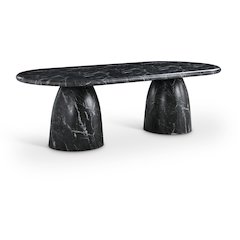 Cosenza Black 96" Marble Finish Concrete Dining Table