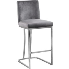 Heidi Grey Velvet Stool