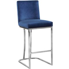 Heidi Navy Velvet Stool