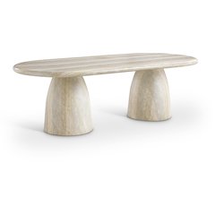 Cosenza Travertine 96" Travertine Finish Concrete Dining Table
