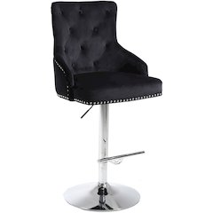 Claude Black Velvet Adjustable Stool