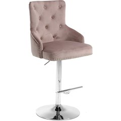 Claude Pink Velvet Adjustable Stool