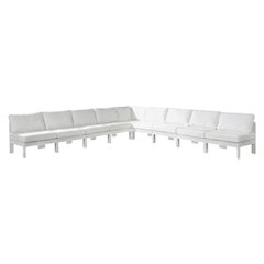 White Fabric Outdoor Patio Modular Sectional With Contemporary Design
