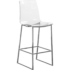 Lumen Chrome Metal/Lucite Polycarbonate Stool