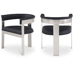 Romeo Black Vegan Leather Dining Chair, Set of 2