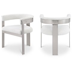 Romeo Cream Boucle Fabric Dining Chair, Set of 2