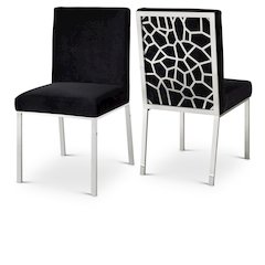 Opal Black Velvet Dining Chair, Set of 2