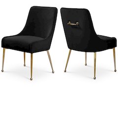 Owen Black Velvet Dining Chair, Set of 2