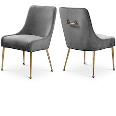 Owen Grey Velvet Dining Chair, Set of 2