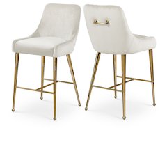 Owen Cream Velvet Stool, Set of 2