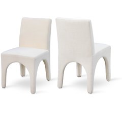 Gramercy Beige Linen Textured Fabric Dining Chair, Set of 2