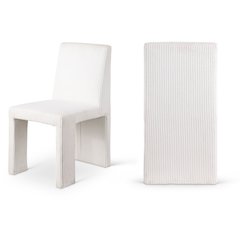 Benson Cream Microsuede Corduroy Fabric Dining Chair, Set of 2