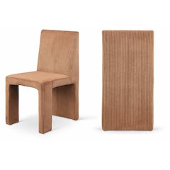 Benson Saddle Microsuede Corduroy Fabric Dining Chair, Set of 2