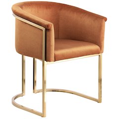 Tierra Cognac Velvet Dining Chair