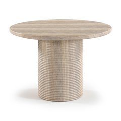 Rapallo 43" Travertine Concrete Indoor/Outdoor Dining Table