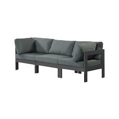 Gray Fabric Outdoor Modular Sofa With Contemporary Style For Patio Lounging