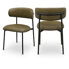 Lupita Olive Vegan Leather Dining Chair, Set of 2