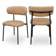 Lupita Tan Vegan Leather Dining Chair, Set of 2