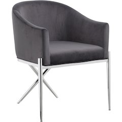 Xavier Grey Velvet Dining Chair