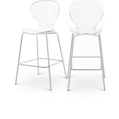 Clarion Chrome Metal Stool, Set of 2