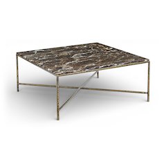 Valen Brown Marble And Iron Coffee Table