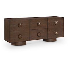 Bubble Brown Rubberwood with Oak Veneer Sideboard/Buffet
