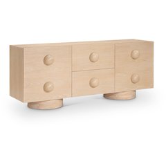 Bubble Natural Rubberwood with Oak Veneer Sideboard/Buffet
