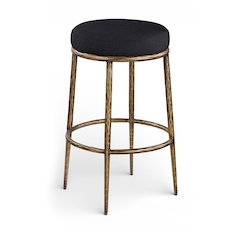 Ferro Black Performance Fabric Upholstered Bar Stool