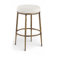 Ferro Cream Performance Fabric Upholstered Bar Stool