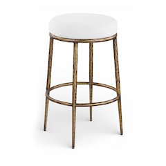 Ferro White Performance Fabric Upholstered Bar Stool