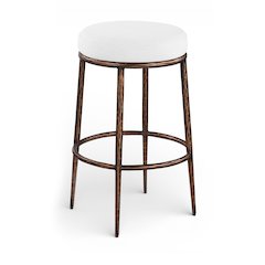 Ferro White Performance Fabric Upholstered Bar Stool